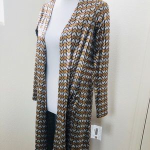 LuLaRoe Elegant Sarah Silver and Gold Chevron